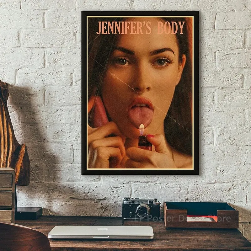 Klassische Filmplakate drucken, Vintage-Kunst für Zuhause, Wanddekoration, Jennifer's Body/Der weiße Hai/Leon, Kinogemälde, nostalgische Drucke
