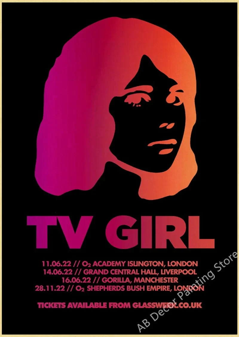 TV Girl Poster Retro Kraftpapier Drucke Lovers Rock Vintage Poster Wand Kunst Malerei Studie Hause Wohnzimmer Dekoration Bild