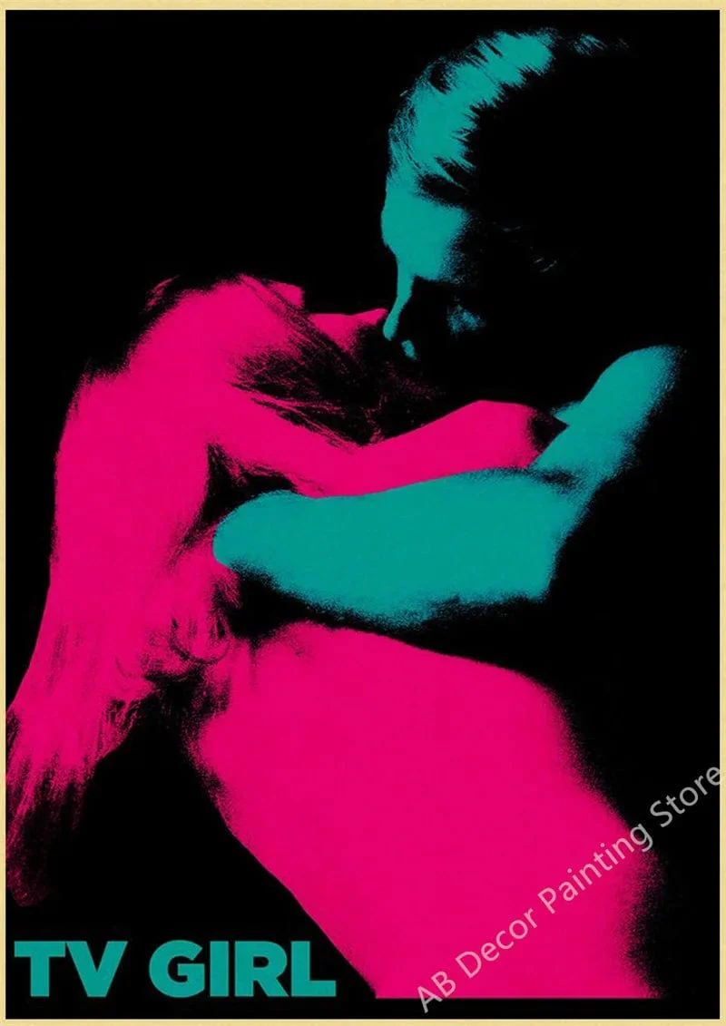 TV Girl Poster Retro Kraftpapier Drucke Lovers Rock Vintage Poster Wand Kunst Malerei Studie Hause Wohnzimmer Dekoration Bild