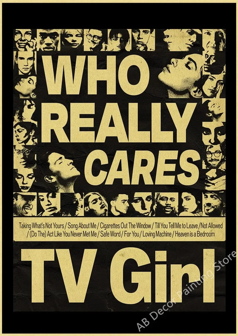 TV Girl Poster Retro Kraftpapier Drucke Lovers Rock Vintage Poster Wand Kunst Malerei Studie Hause Wohnzimmer Dekoration Bild