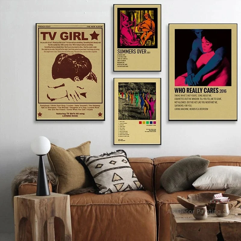 TV Girl Poster Retro Kraftpapier Drucke Lovers Rock Vintage Poster Wand Kunst Malerei Studie Hause Wohnzimmer Dekoration Bild
