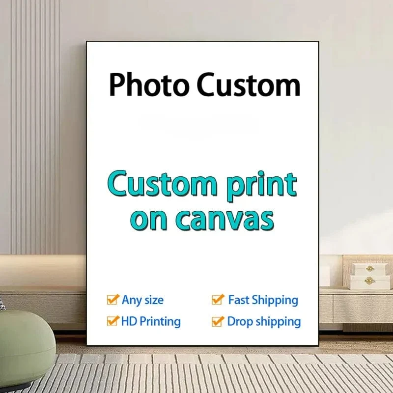 Benutzerdefinierter Druck auf Leinwand Gemälde Wandkunst Poster Bilder für Wohnzimmer Wohnkultur Wasserdichte Malerei Individuelle Geschenke