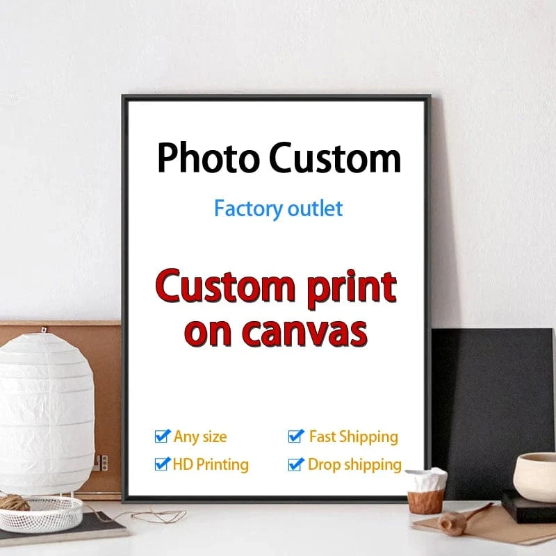 YWDECOR Benutzerdefinierte Malerei Leinwand HD-Druck Individuelles Bild Personalisierte Wandkunst Poster Fotos für Wohnzimmer Wohnkultur