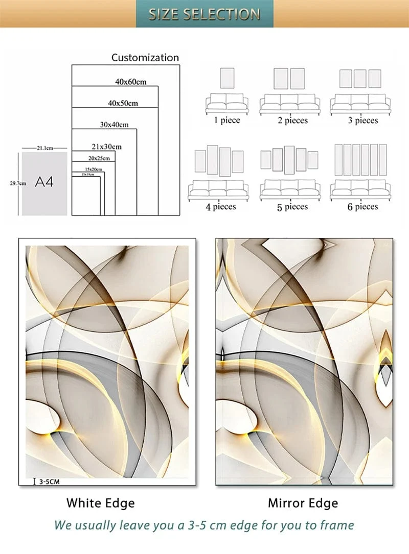 YWDECOR Benutzerdefinierte Malerei Leinwand HD-Druck Individuelles Bild Personalisierte Wandkunst Poster Fotos für Wohnzimmer Wohnkultur