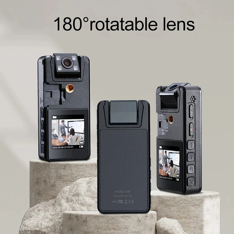Vandlion A39 Full 1080P HD Minikamera 3000 mAh Camcorder Body Mount Cam Kleine 180° drehbare Fahrradkamera Sport-DV Auto-DVR Webcam