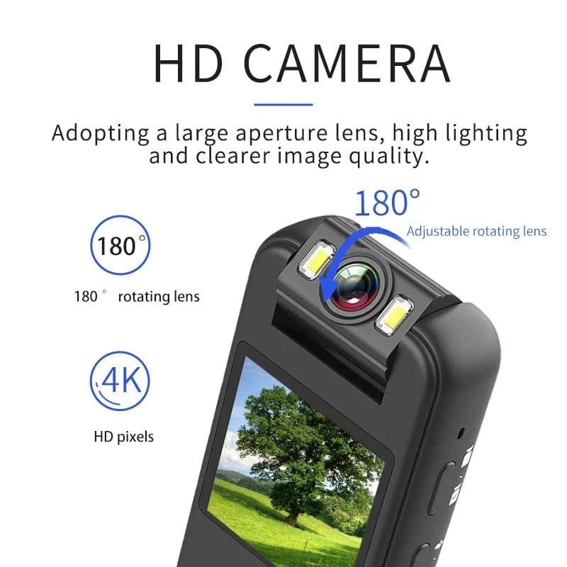 Ultra HD 4K Mini-Kamera WiFi Tragbarer kleiner digitaler Videorecorder Polizei BodyCam Infrarot-Nachtsicht-Miniatur-Camcorder