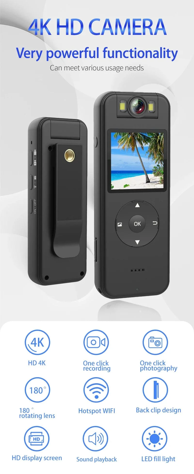 Ultra HD 4K Mini-Kamera WiFi Tragbarer kleiner digitaler Videorecorder Polizei BodyCam Infrarot-Nachtsicht-Miniatur-Camcorder