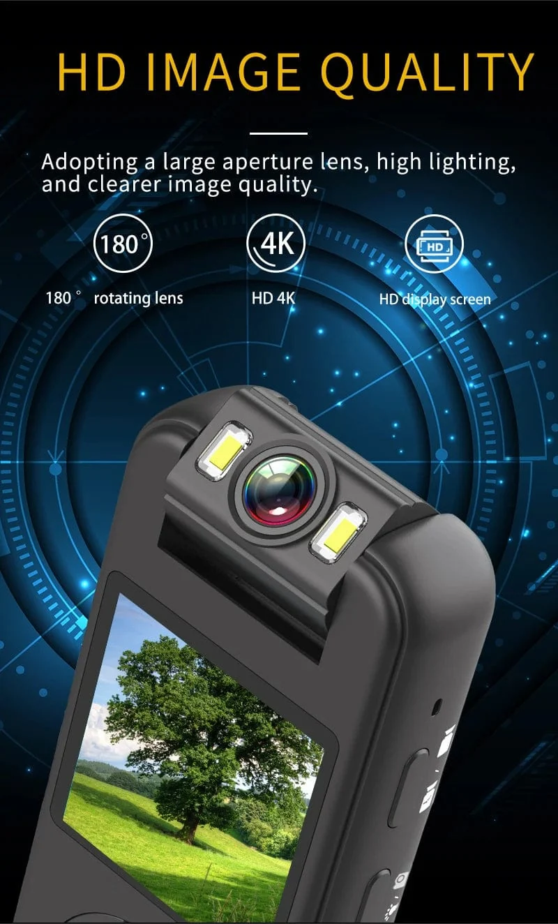 Ultra HD 4K Mini-Kamera WiFi Tragbarer kleiner digitaler Videorecorder Polizei BodyCam Infrarot-Nachtsicht-Miniatur-Camcorder