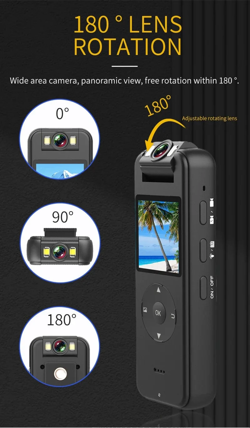 Ultra HD 4K Mini-Kamera WiFi Tragbarer kleiner digitaler Videorecorder Polizei BodyCam Infrarot-Nachtsicht-Miniatur-Camcorder