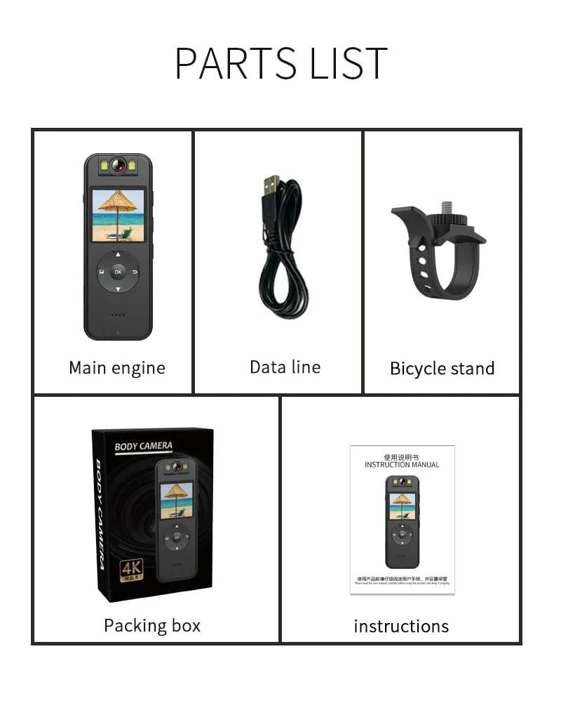 Ultra HD 4K Mini-Kamera WiFi Tragbarer kleiner digitaler Videorecorder Polizei BodyCam Infrarot-Nachtsicht-Miniatur-Camcorder
