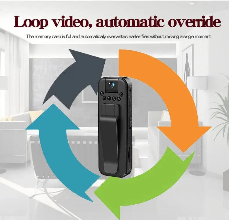 JOZUZE MD13 HD 1080P Minikamera Tragbarer kleiner digitaler Videorecorder Polizei BodyCam Infrarot-Nachtsicht-Miniatur-Camcorder