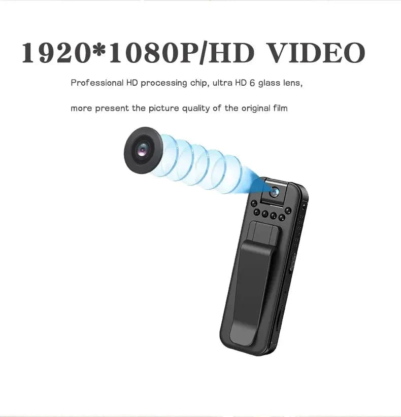 JOZUZE MD13 HD 1080P Minikamera Tragbarer kleiner digitaler Videorecorder Polizei BodyCam Infrarot-Nachtsicht-Miniatur-Camcorder