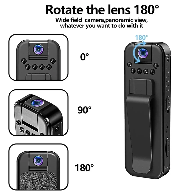 1080P Body Mini Kamera Tragbarer kleiner digitaler Videorecorder Polizei BodyCam Infrarot-Nachtsicht-Miniatur-Camcorder