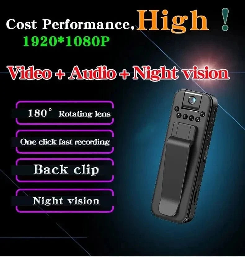 1080P Body Mini Kamera Tragbarer kleiner digitaler Videorecorder Polizei BodyCam Infrarot-Nachtsicht-Miniatur-Camcorder