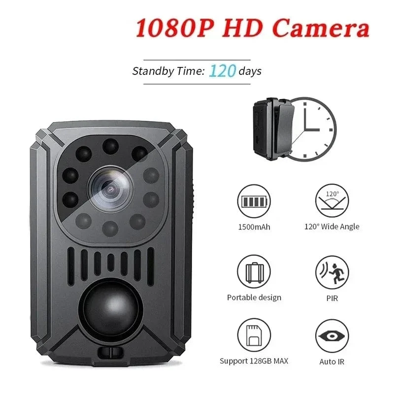 MD31 Mini-Körperkamera 1080P Full HD Sicherheitstasche Nachtsicht Bewegungserkennung Kleiner Camcorder Autos Standby PIR Videorecorder