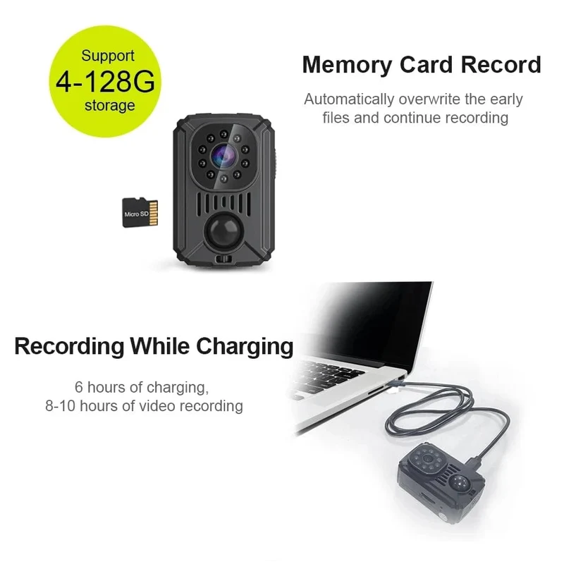 MD31 Mini-Körperkamera 1080P Full HD Sicherheitstasche Nachtsicht Bewegungserkennung Kleiner Camcorder Autos Standby PIR Videorecorder