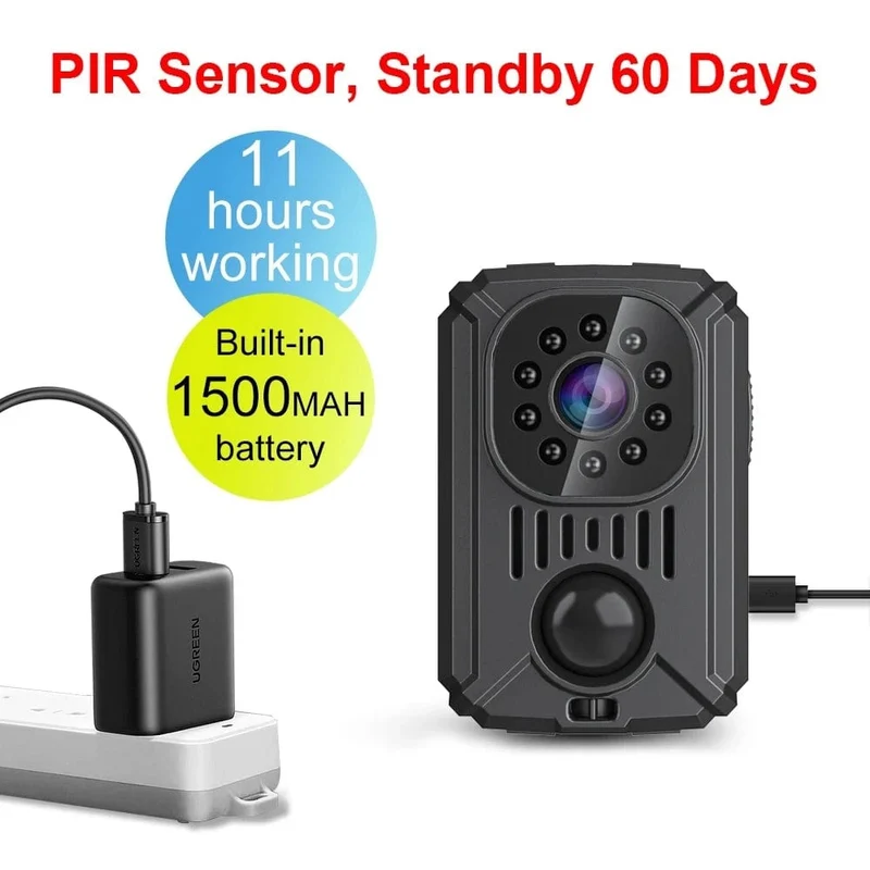 MD31 Mini-Körperkamera 1080P Full HD Sicherheitstasche Nachtsicht Bewegungserkennung Kleiner Camcorder Autos Standby PIR Videorecorder