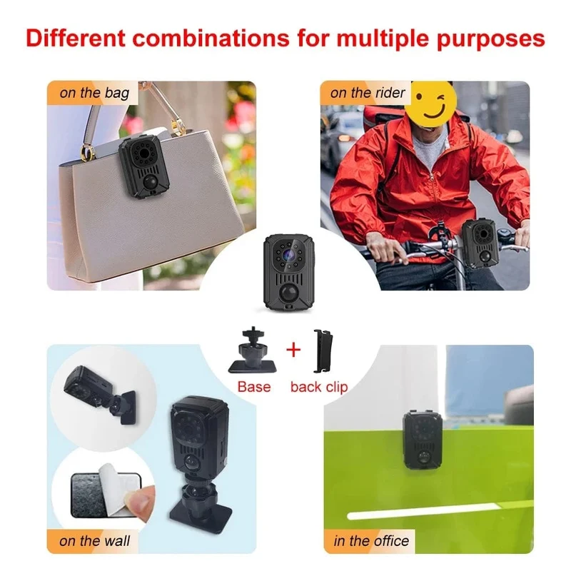 MD31 Mini-Körperkamera 1080P Full HD Sicherheitstasche Nachtsicht Bewegungserkennung Kleiner Camcorder Autos Standby PIR Videorecorder