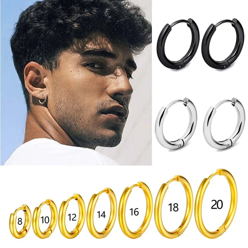 1 paar Edelstahl Creolen Frauen Männer Gold Farbe Kleine Ohrringe Mädchen Schmuck Pendientes Mujer Aretes Knorpel Piercing