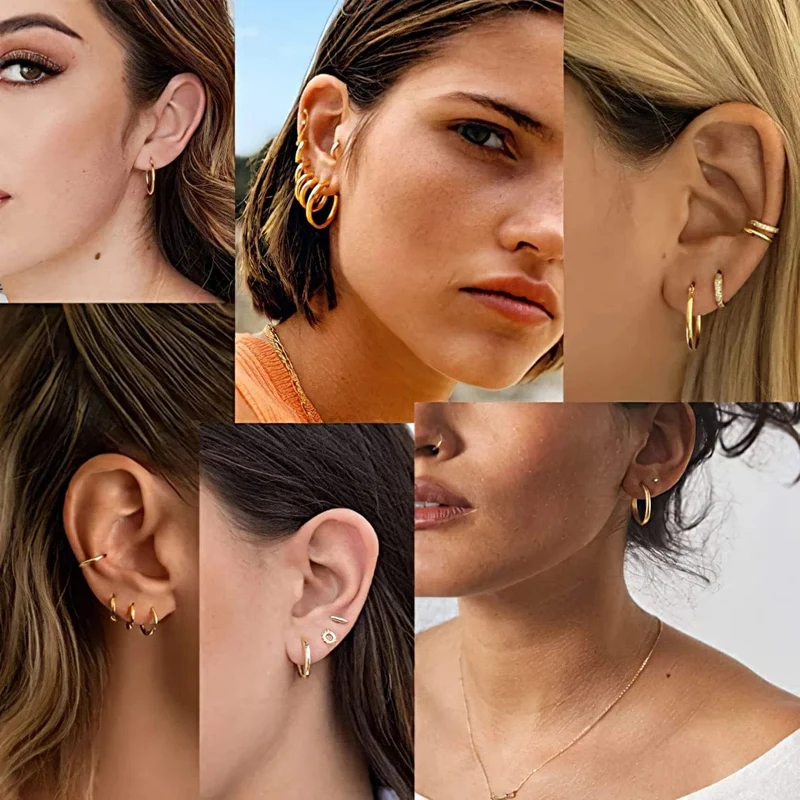 1 paar Edelstahl Creolen Frauen Männer Gold Farbe Kleine Ohrringe Mädchen Schmuck Pendientes Mujer Aretes Knorpel Piercing