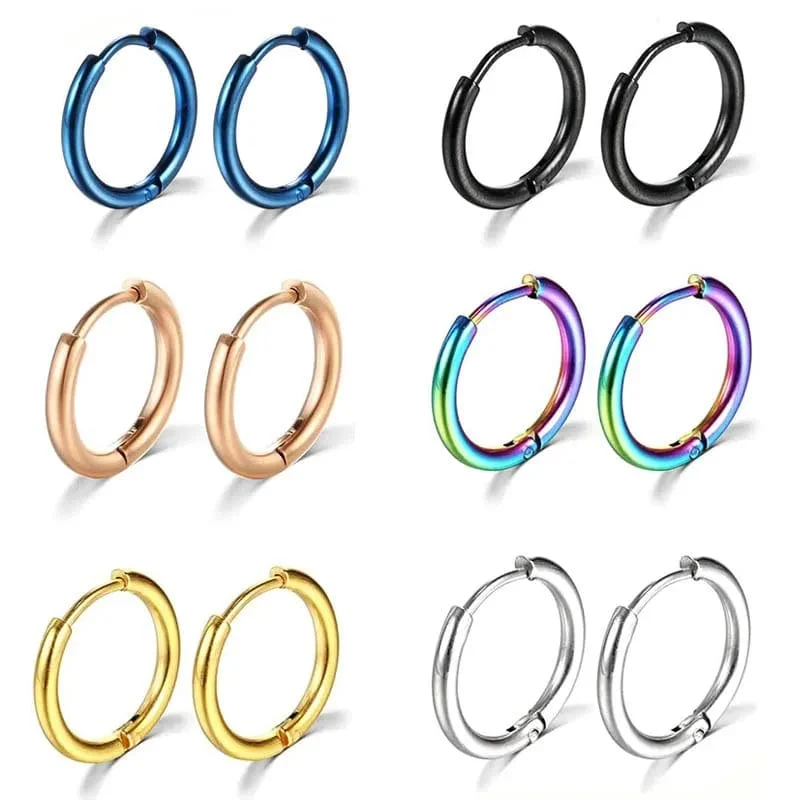 1 paar Edelstahl Creolen Frauen Männer Gold Farbe Kleine Ohrringe Mädchen Schmuck Pendientes Mujer Aretes Knorpel Piercing