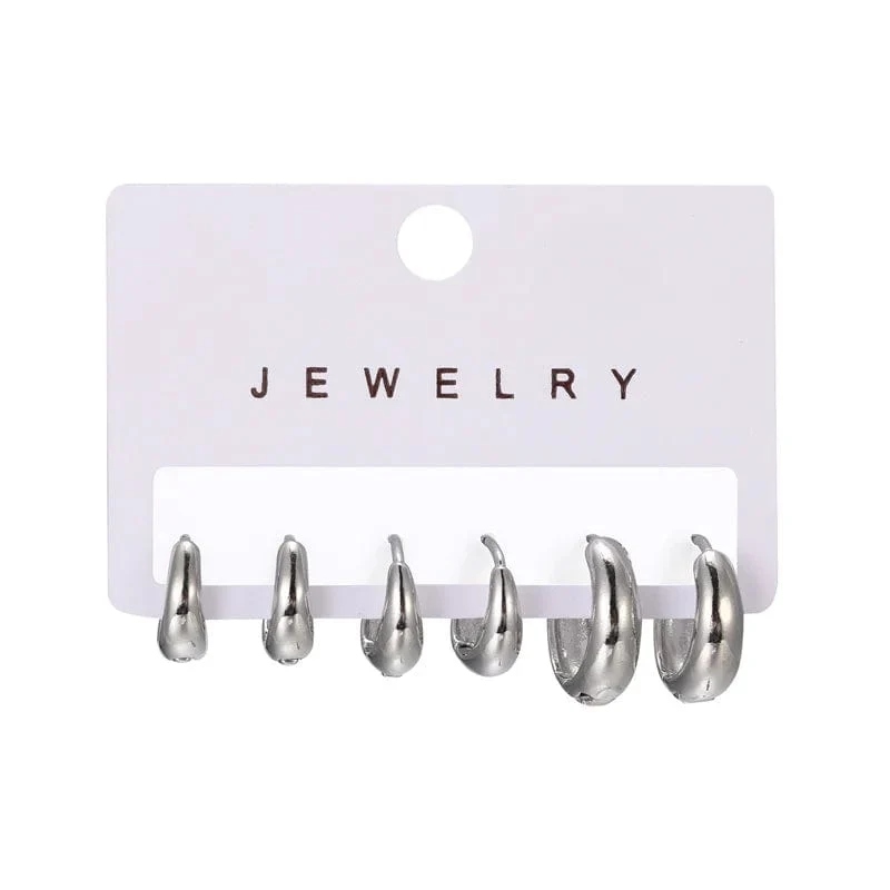 Gold Farbe Vintage Kreis Hoop Ohrringe für Frauen Mädchen Einfache Mode Geometrische Tropfen Ohrring Set Neue Trendy Schmuck Party Geschenke