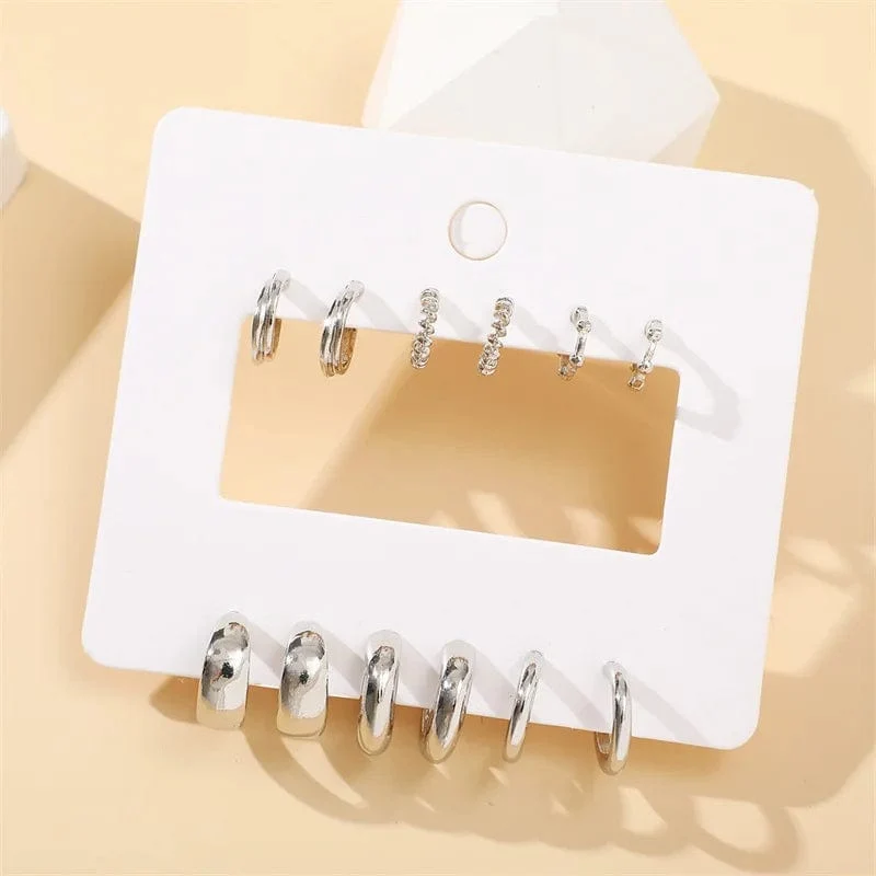 Gold Farbe Vintage Kreis Hoop Ohrringe für Frauen Mädchen Einfache Mode Geometrische Tropfen Ohrring Set Neue Trendy Schmuck Party Geschenke