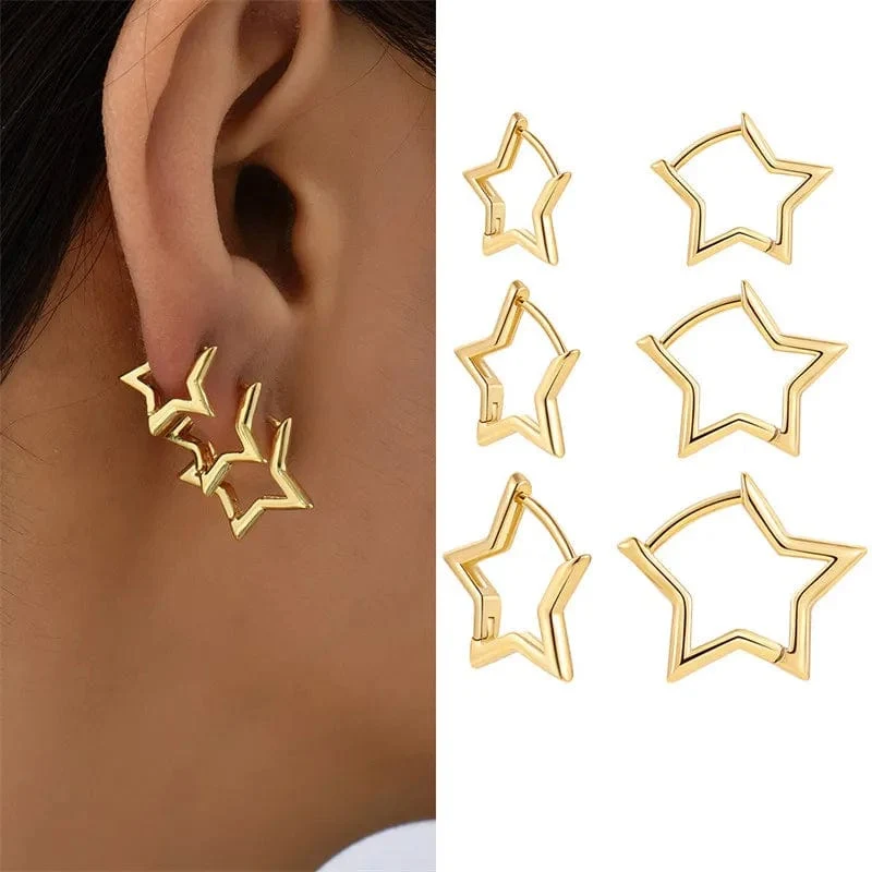 Gold Farbe Vintage Kreis Hoop Ohrringe für Frauen Mädchen Einfache Mode Geometrische Tropfen Ohrring Set Neue Trendy Schmuck Party Geschenke