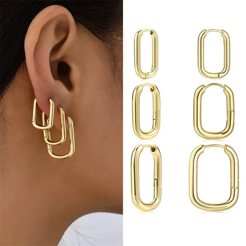 Gold Farbe Vintage Kreis Hoop Ohrringe für Frauen Mädchen Einfache Mode Geometrische Tropfen Ohrring Set Neue Trendy Schmuck Party Geschenke