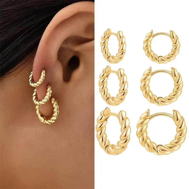 Gold Farbe Vintage Kreis Hoop Ohrringe für Frauen Mädchen Einfache Mode Geometrische Tropfen Ohrring Set Neue Trendy Schmuck Party Geschenke