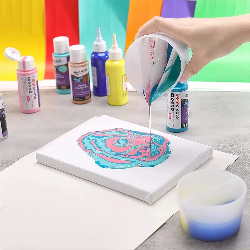 Gießen Sie geteilte Becher aus Silikon mit Epoxidmischung für Farbgießbecher, DIY-Harzwerkzeug, Epoxidharz, Acrylfarbe, Harzform, Schmuckherstellungswerkzeug