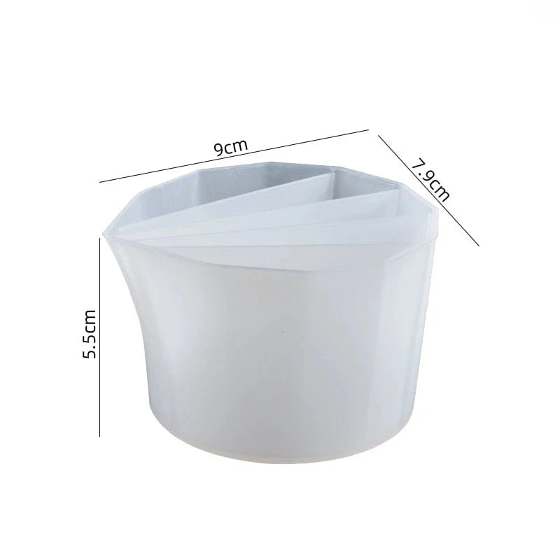 Gießen Sie geteilte Becher aus Silikon mit Epoxidmischung für Farbgießbecher, DIY-Harzwerkzeug, Epoxidharz, Acrylfarbe, Harzform, Schmuckherstellungswerkzeug