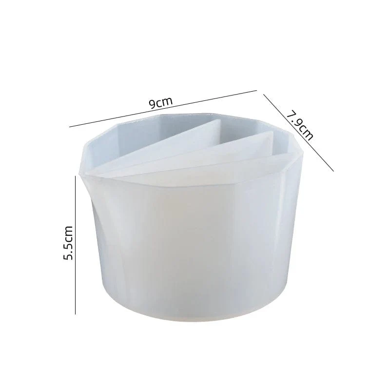 Gießen Sie geteilte Becher aus Silikon mit Epoxidmischung für Farbgießbecher, DIY-Harzwerkzeug, Epoxidharz, Acrylfarbe, Harzform, Schmuckherstellungswerkzeug