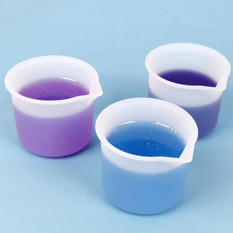 Gießen Sie geteilte Becher aus Silikon mit Epoxidmischung für Farbgießbecher, DIY-Harzwerkzeug, Epoxidharz, Acrylfarbe, Harzform, Schmuckherstellungswerkzeug