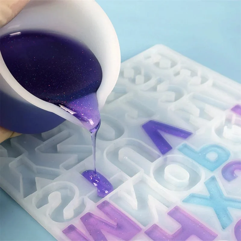 Gießen Sie geteilte Becher aus Silikon mit Epoxidmischung für Farbgießbecher, DIY-Harzwerkzeug, Epoxidharz, Acrylfarbe, Harzform, Schmuckherstellungswerkzeug
