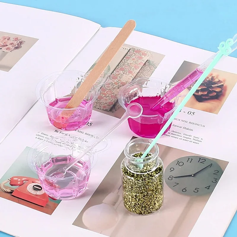 Gießen Sie geteilte Becher aus Silikon mit Epoxidmischung für Farbgießbecher, DIY-Harzwerkzeug, Epoxidharz, Acrylfarbe, Harzform, Schmuckherstellungswerkzeug