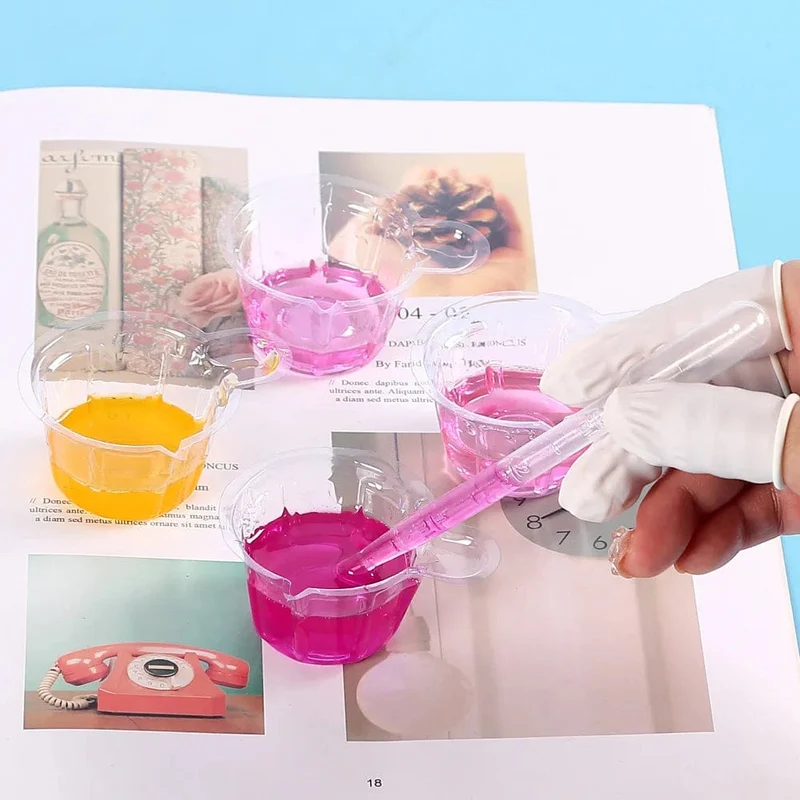 Gießen Sie geteilte Becher aus Silikon mit Epoxidmischung für Farbgießbecher, DIY-Harzwerkzeug, Epoxidharz, Acrylfarbe, Harzform, Schmuckherstellungswerkzeug