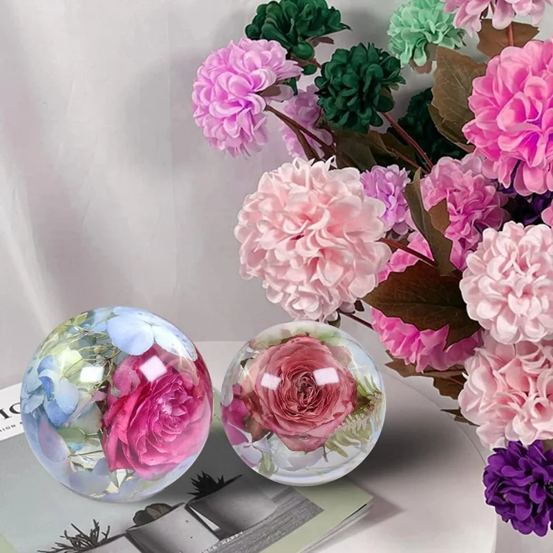 Große Kugel-Harzformen, Kristallkugel-Silikon-Harzformen zur Blumenkonservierung, nahtlose Kugel-Epoxidharzformen