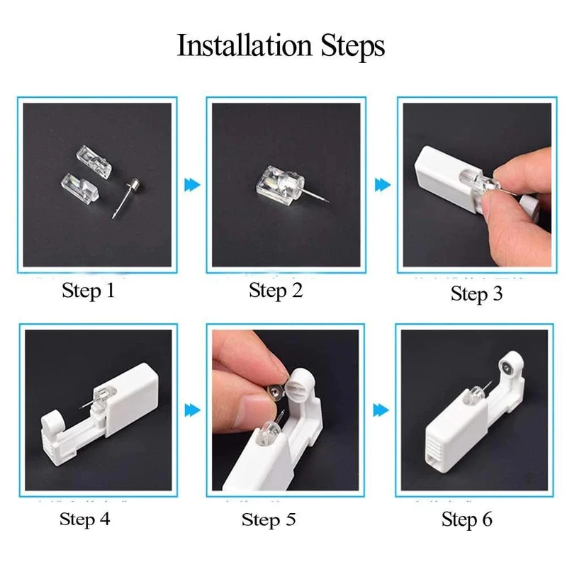 1-20 Teile/satz Ohr Piercing Pistole Einweg Desinfizieren Sicherheit Ohrring Piercer Kit Bolzen Nasenring Piercing Maschine Körper Schmuck Werkzeug