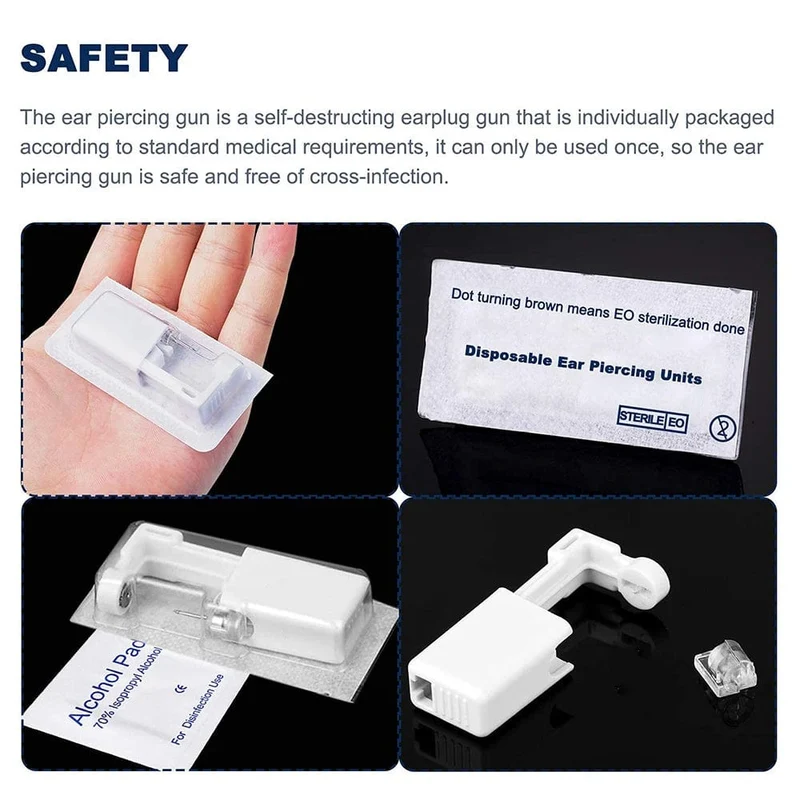 1-20 Teile/satz Ohr Piercing Pistole Einweg Desinfizieren Sicherheit Ohrring Piercer Kit Bolzen Nasenring Piercing Maschine Körper Schmuck Werkzeug