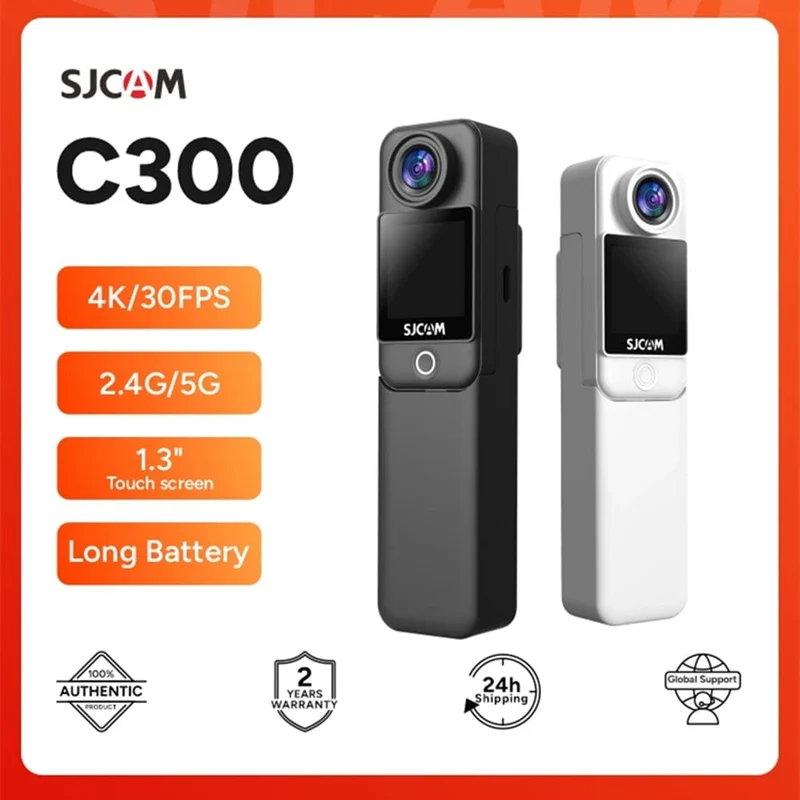 SJCAM C300 Pocket-Action-Kamera 4K FHD mit langer Akkulaufzeit Video 30M wasserdicht 5G WiFi Kamera Sport Action Cam