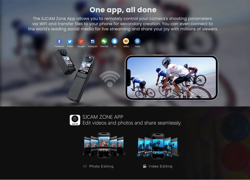 SJCAM C300 Pocket-Action-Kamera 4K FHD mit langer Akkulaufzeit Video 30M wasserdicht 5G WiFi Kamera Sport Action Cam