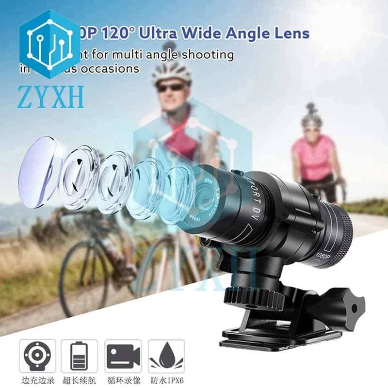 1080P Sportkamera Camcorder Wasserdicht Mini Outdoor Fahrrad Motorrad Helm HD Action Kamera 12M Pixel DV Auto Videorecorder