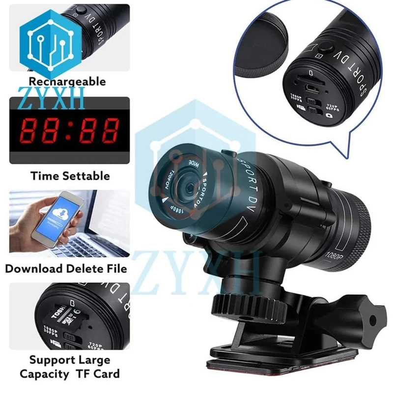 1080P Sportkamera Camcorder Wasserdicht Mini Outdoor Fahrrad Motorrad Helm HD Action Kamera 12M Pixel DV Auto Videorecorder
