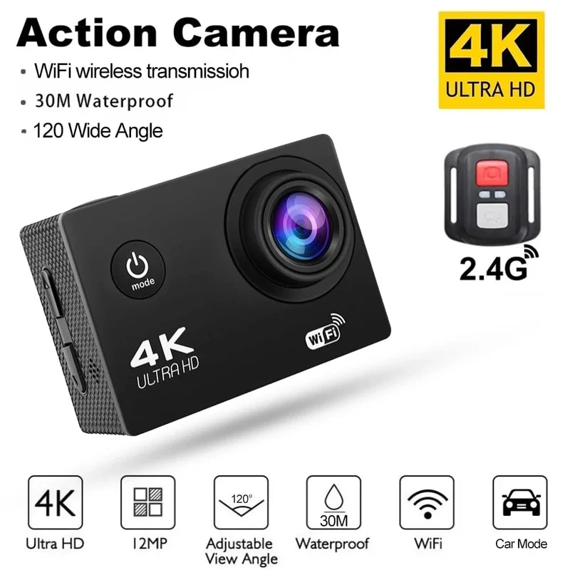 4K Action Kamera 1080P/30FPS WiFi 2.0" 170D Unterwasser Wasserdichte Helm Video Aufnahme Kamera Sport Kameras Outdoor Mini Cam