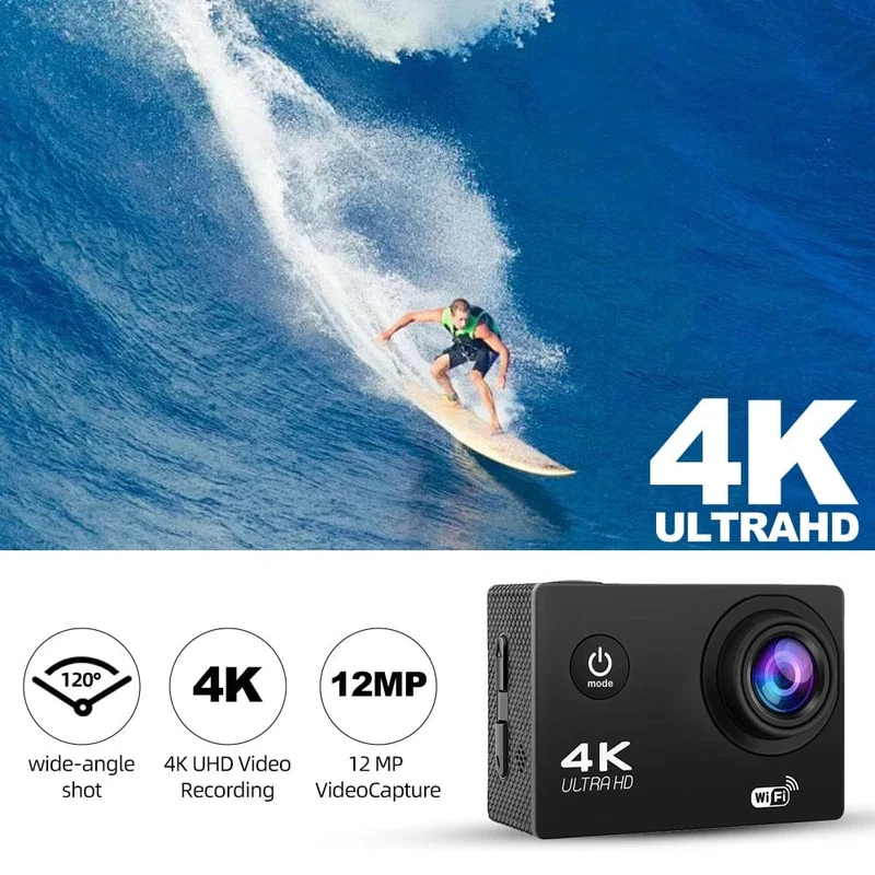 4K Action Kamera 1080P/30FPS WiFi 2.0" 170D Unterwasser Wasserdichte Helm Video Aufnahme Kamera Sport Kameras Outdoor Mini Cam