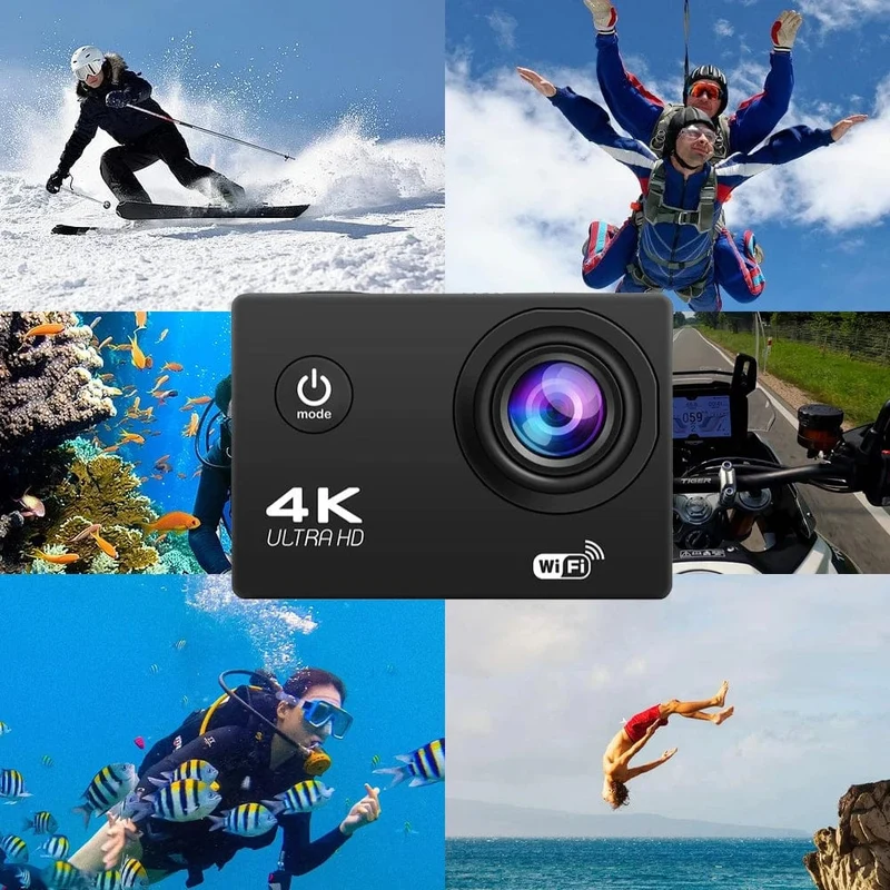 4K Action Kamera 1080P/30FPS WiFi 2.0" 170D Unterwasser Wasserdichte Helm Video Aufnahme Kamera Sport Kameras Outdoor Mini Cam