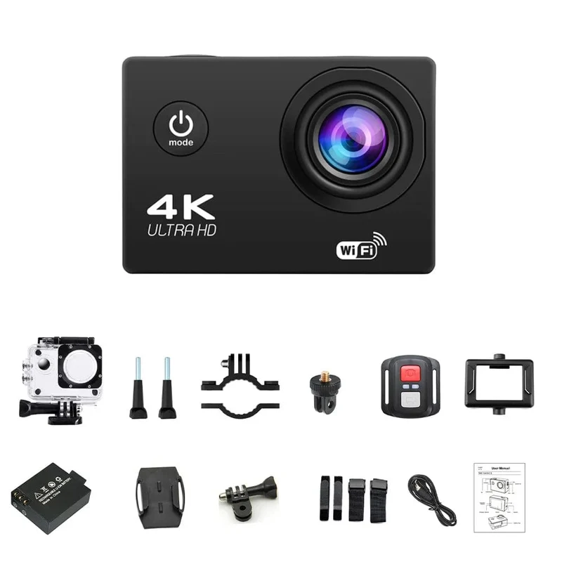 4K Action Kamera 1080P/30FPS WiFi 2.0" 170D Unterwasser Wasserdichte Helm Video Aufnahme Kamera Sport Kameras Outdoor Mini Cam