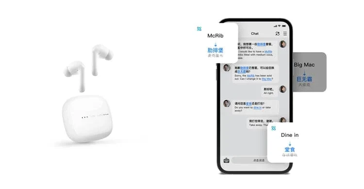TimeKettle M3 Sprach-Simultanübersetzer-Headset Geschäftsinterpretation Kopfhörer Reise-Sprachübersetzung Ohrhörer