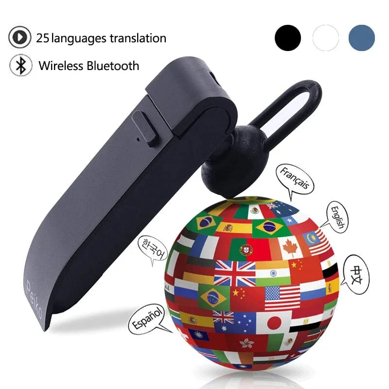 Sprachübersetzer Peiko 25 Sprachen Intelligenter drahtloser Bluetooth-Übersetzer Kopfhörer Freisprecheinrichtung fürs Geschäft im Auto Headset Ohrhörer